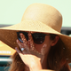 KEY BISCAYNE, FL - MARCH 31: Kim Sears fiancee of Andy Murray of Great Britain shows off her engagement ring as she watches him play against Kevin Anderson of South Africa in their fourth round match during the Miami Open Presented by Itau at Crandon Park Tennis Center on March 31, 2015 in Key Biscayne, Florida. (Photo by Clive Brunskill/Getty Images)